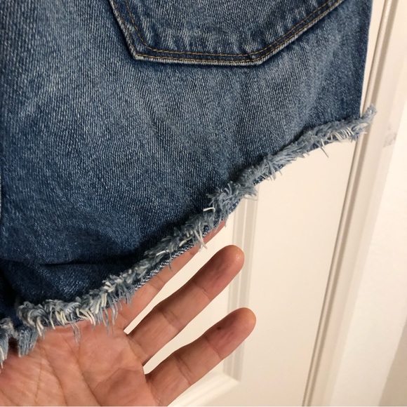 GOOD AMERICAN Bombshell Denim Shorts Jeans Ripped High Rise Distressed SZ 4 27" - Picture 9 of 13